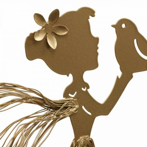 Floristik24 Garden Stake Elf Metalinis sodo lovos kuolas Gold 16,5×15 cm