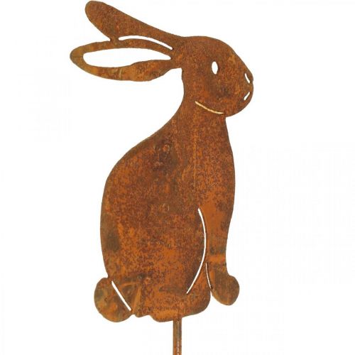 daiktų Sodo puošmena rūdys Easter Bunny gėlių kamštis metalinis 7×9cm