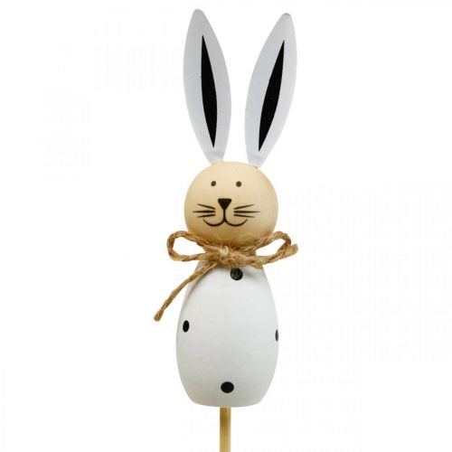 daiktų Flower Stick Rabbit Medinis Velykų zuikis Juodas/Baltas H34cm 4 vnt