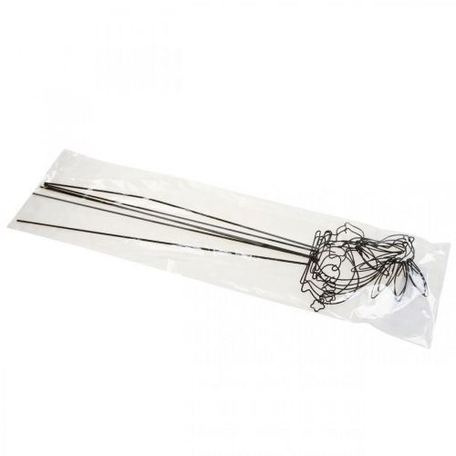 Floristik24 Sodo kuoliukai Metaliniai triušio juodos lovos kuolai 9,5–11cm 6vnt