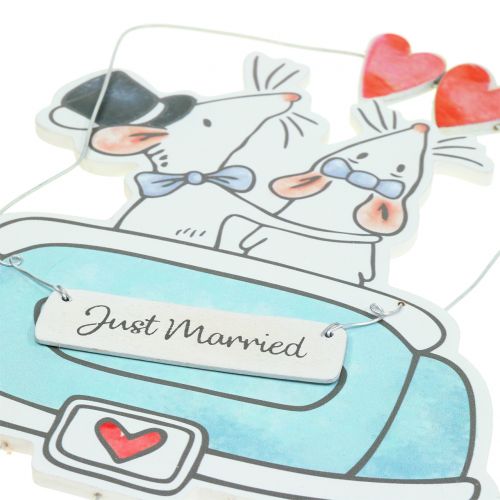 Floristik24 Dekoratyvinė kabykla "Just Married" 30cm x 17cm 2vnt