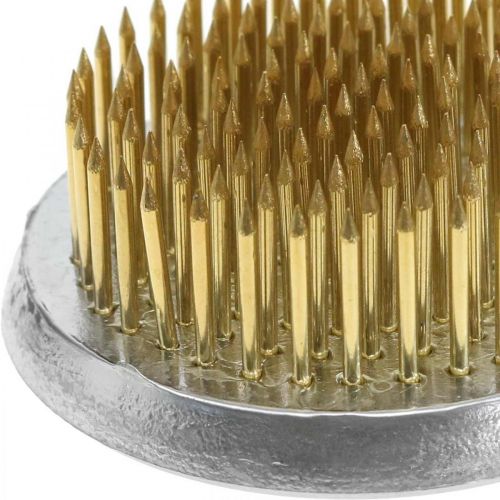 daiktų Ežiukas, Kenzan, Ikebana, sidabrinis metalinis išdėstymo pagrindas, apvalus Ø5cm