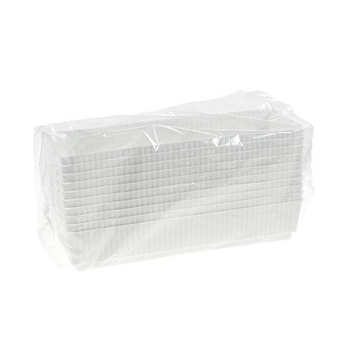Floristik24 Kištukinis padėklas šlapias putplastis 23 x 8 x 4,5 baltas 10 vnt