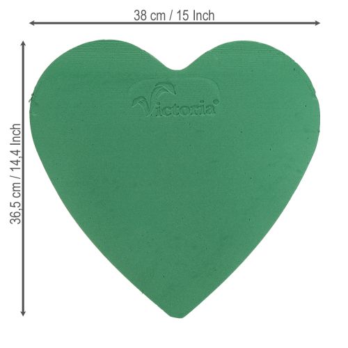 daiktų Gėlių putplasčio širdelės 38 × 36,5 cm šlapios gėlių putos žalios 2 vnt.