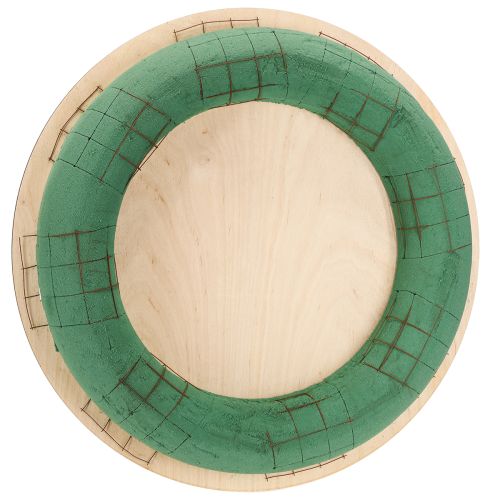 Gėlių putplasčio vainikas, medinė lenta, šlapios gėlių putos, 38 cm, 2 vnt.