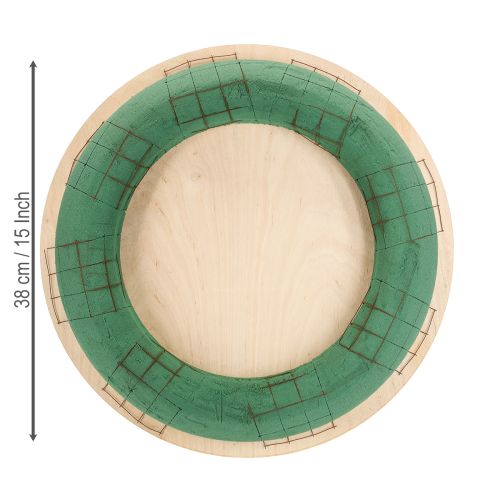 daiktų Gėlių putplasčio vainikas, medinė lenta, šlapios gėlių putos, 38 cm, 2 vnt.