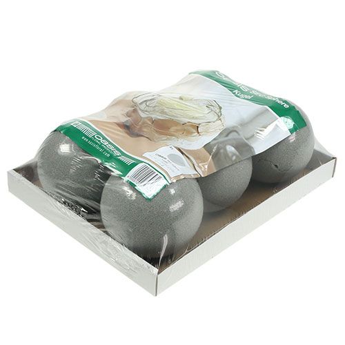 daiktų Gėlių putplasčio rutulys įjungiamas rutulys pilkas Ø12cm 6 vnt