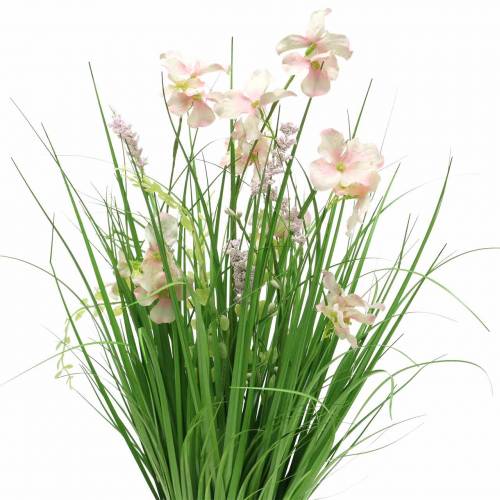 Floristik24 Deco stovi puokštė su pievų gėlėmis dirbtinė rožinė 51cm