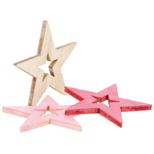 Floristik24 Žvaigždės sklaidymui rožinė, rožinė, natūrali 4cm 72 vnt