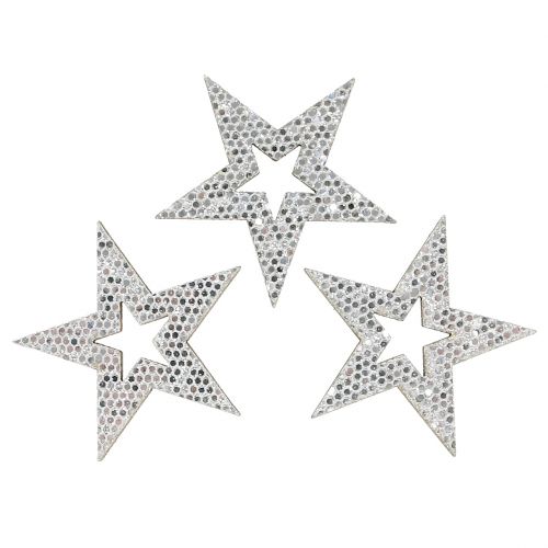 Dekoratyvinė žvaigždutė sidabrinė sklaidymui 4cm 48vnt