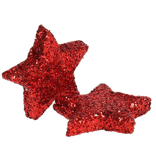 daiktų Star Glitter 1,5cm raudonai pabarstyti 144vnt