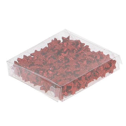 daiktų Star Glitter 1,5cm raudonai pabarstyti 144vnt