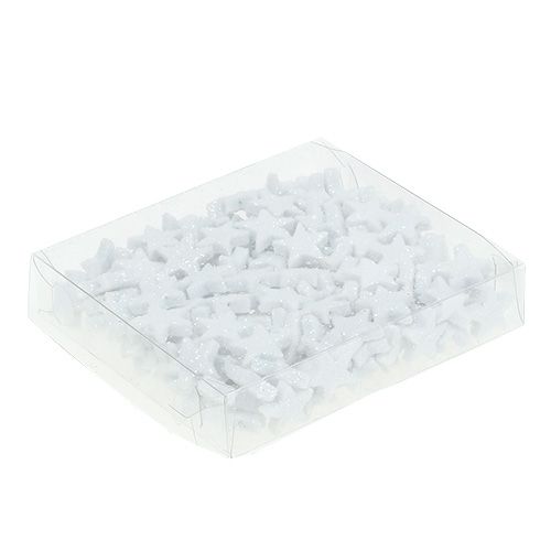 daiktų Star Glitter 1,5cm baltai pabarstyti 144vnt