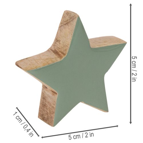 Medinių žvaigždžių dekoracijų rinkinys stalui ir palangei, 5 cm, 9 dalys | Floristik24.lt