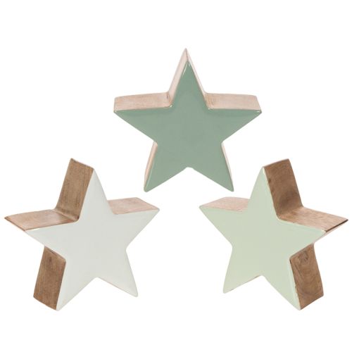 Dekoratyvinė žvaigždės figūrėlė, stalo dekoracija, 10 cm, 3 dalys