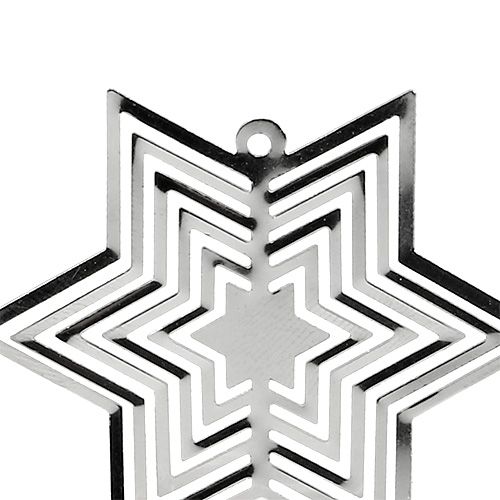 Floristik24 Star metal silver 6cm 24vnt