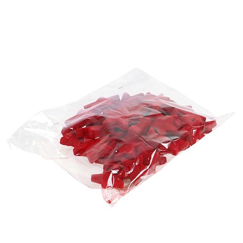 Floristik24 Žvaigždžių mišinys raudonas flokuotas 4-5cm 40vnt