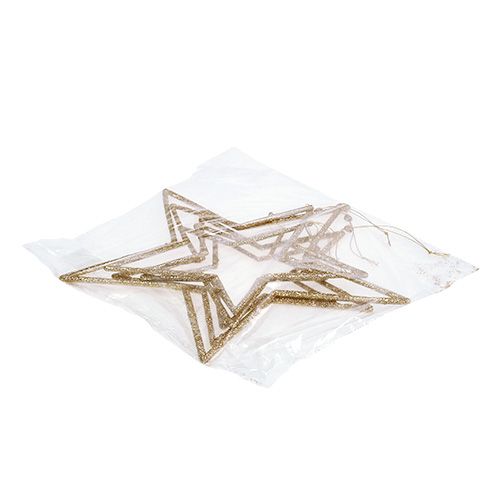 Floristik24 Žvaigždžių rinkinys pakabinimui auksinis, žėrutis 17-32cm