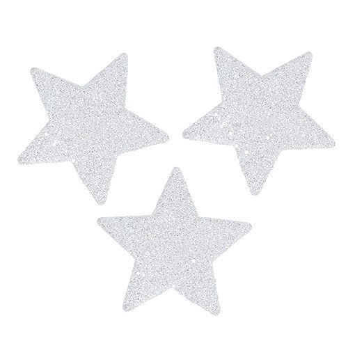 Floristik24 Žvaigždės baltos 6,5cm su žėručiu 36vnt