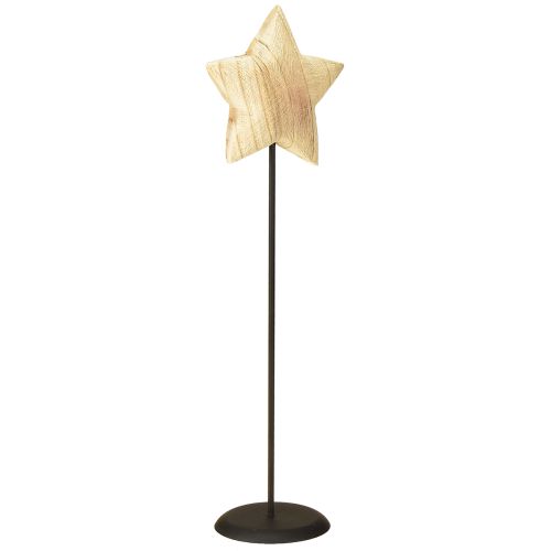 Žvaigždė pagaminta iš medžio, natūralios medinės žvaigždės formos stalo dekoracija, aukštis 42 cm