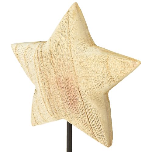 daiktų Žvaigždė pagaminta iš medžio, natūralios medinės žvaigždės formos stalo dekoracija, aukštis 42 cm