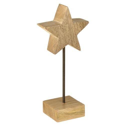 Medinės žvaigždės, natūralios, medinės žvaigždės, pastatomos, aukštis 23 cm, 2 vnt.