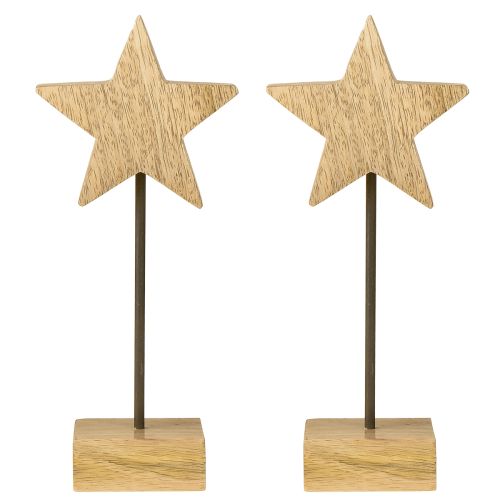 daiktų Medinės žvaigždės, natūralios, medinės žvaigždės, pastatomos, aukštis 23 cm, 2 vnt.