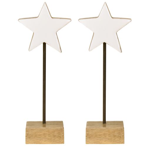 daiktų Medinė žvaigždė, baltos, medinės žvaigždės, pastatomos, aukštis 23 cm, 2 vnt.