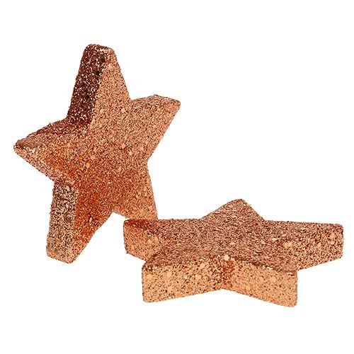 Floristik24 Žvaigždės varinės 6,5cm su žėručiu 36vnt