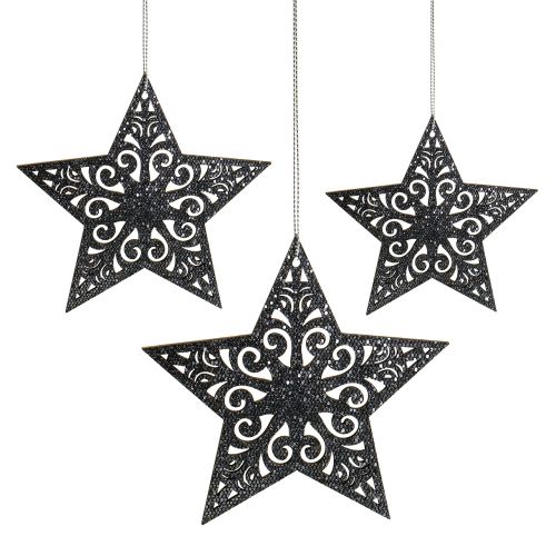 daiktų Puansetija su ornamentais sidabro pilka asorti 8cm - 12cm 9 vnt