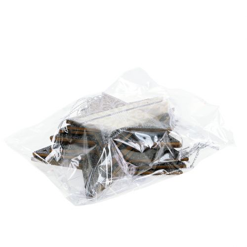 daiktų Puansetija su ornamentais sidabro pilka asorti 8cm - 12cm 9 vnt