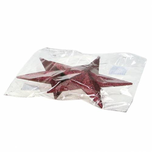 daiktų Dekoratyvinė kabykla glitter star bordo 21cm 2vnt