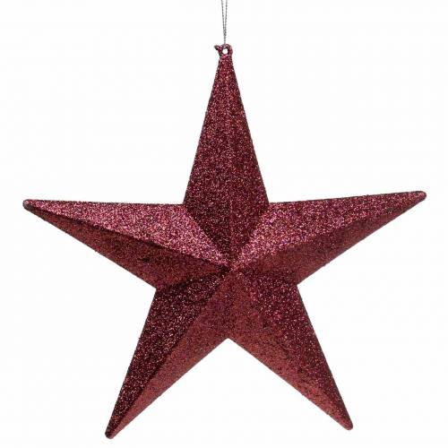 Floristik24 Dekoratyvinė kabykla glitter star bordo 21cm 2vnt