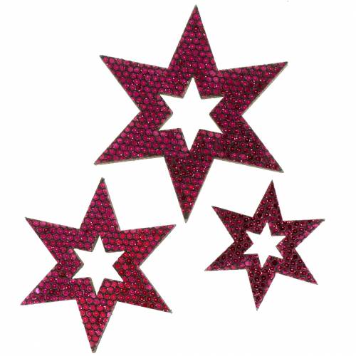 Išsklaidyta dekoravimo žvaigždė violetinė 3-5cm 48vnt
