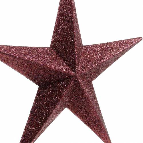 Floristik24 Blizganti žvaigždė pakabinti Burgundy Ø30cm