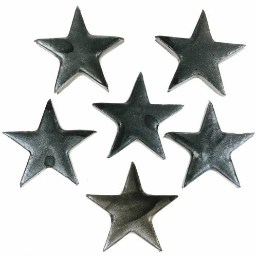 Floristik24 Deco žvaigždės pilkos 4cm 12vnt