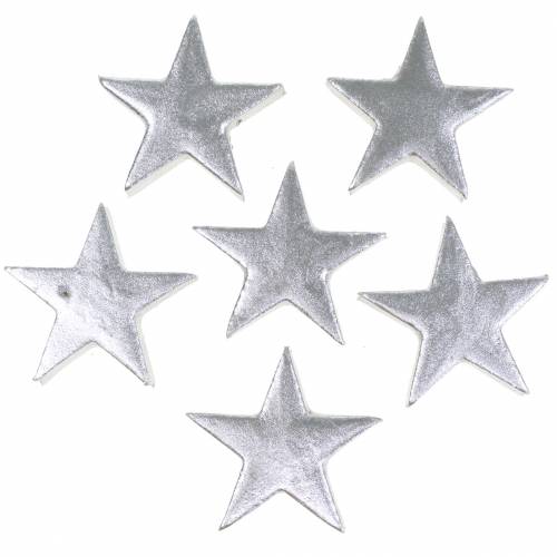 Floristik24 Deco žvaigždės sidabrinės 4cm 12vnt