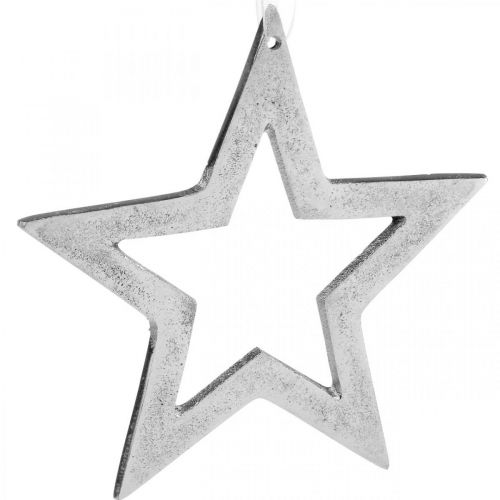 daiktų Žvaigždė sidabrinei aliumininei kalėdinei dekoracijai pakabinti 15,5 × 15 cm