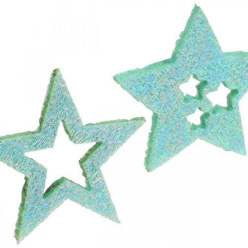 daiktų Dekoratyvinės žvaigždės rankdarbiams Mėtinė lipni putų guma 4cm 36vnt.