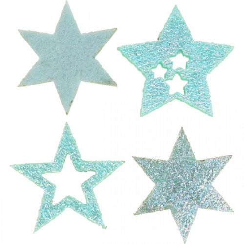 Dekoratyvinės žvaigždės rankdarbiams Mėtinė lipni putų guma 4cm 36vnt.
