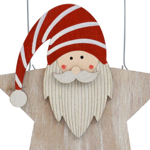 daiktų Žvaigždė iš medžio gnome raudonos baltos stalo dekoracijos 15,5×6×16,5cm