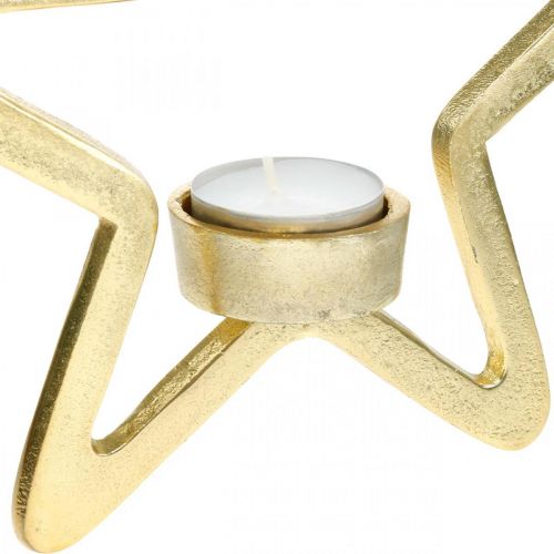 daiktų Dekoratyvinis žvakidės laikiklis žvaigždute pakabinti metalinį auksinį 20cm