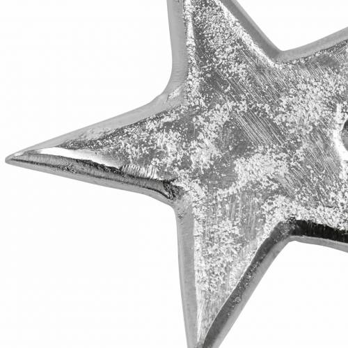Floristik24 Žvaigždės iš metalo sidabro 8,6×8,2cm/6,9×6,7cm 8 vnt.