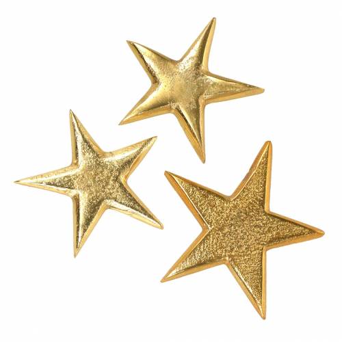 Floristik24 Žvaigždės iš metalo auksinės 7,8×7,4cm/6,4×6,2cm 8 vnt.