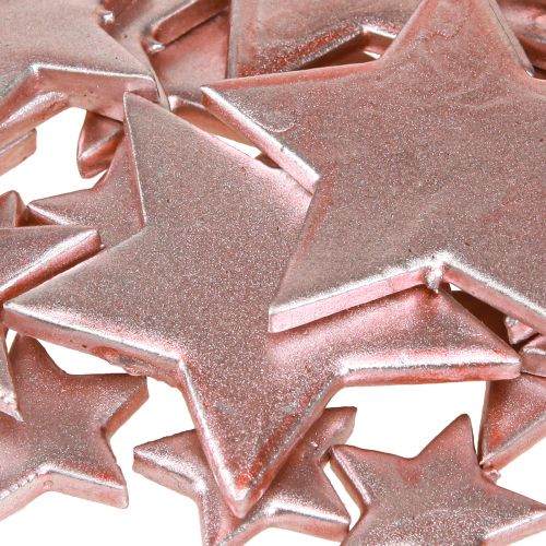 daiktų Žvaigždžių puošmena Kalėdinė rožinė Ø3/5/7cm – 2 pasirinkimas – 44 vnt.