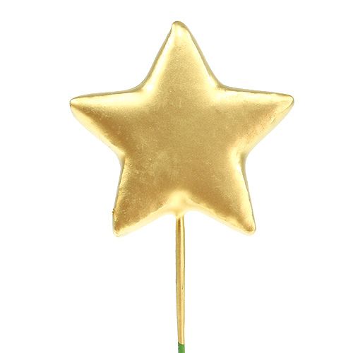 Floristik24 Žvaigždės ant vielos rankdarbiams auksas 5cm L23cm 48 vnt