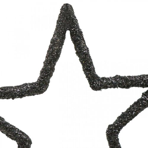 daiktų Dekoratyvinis papuošimas Kalėdų žvaigždės juodi blizgučiai Ø4cm 120p