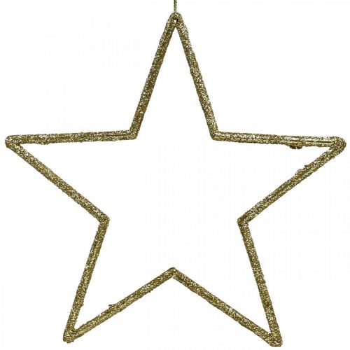 daiktų Kalėdinės dekoracijos žvaigždės pakabukas auksiniai blizgučiai 17,5cm 9vnt