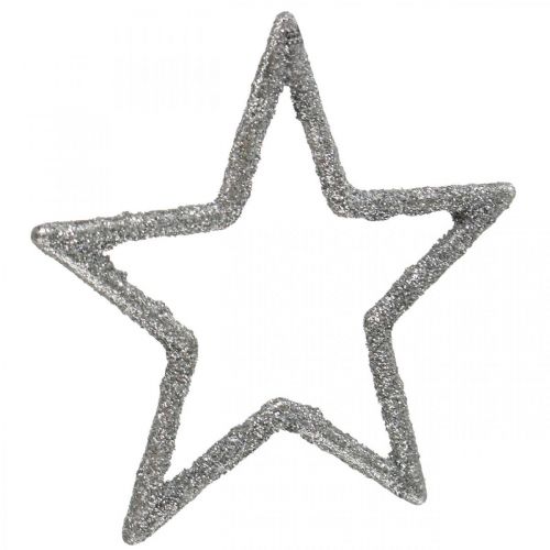 daiktų Dekoratyviniai papuošimai Kalėdų žvaigždės sidabriniai blizgučiai Ø4cm 120p