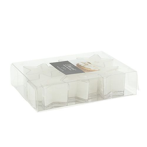 Floristik24 Žvaigždė arbatos žvakutė su baltu kvapu 4cm 6vnt